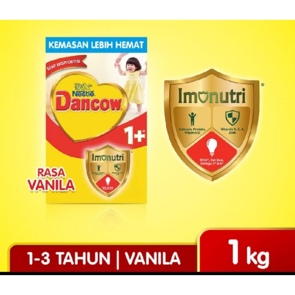 SUSU DANCOW 1+ / 3+ / 5+ KEMASAN 1KG (RASA VANILA DAN MADU)