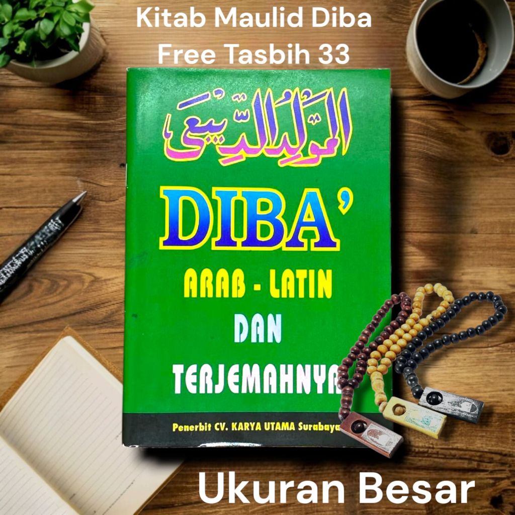 Kitab Majmu Maulid Diba Arab Latin Terjemah UK A5 CD FREE TASBIH 33