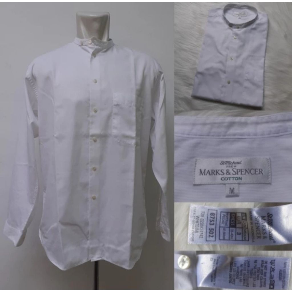 Marks & Spencer St Michael Kemeja Koko Lengan Panjang Pria