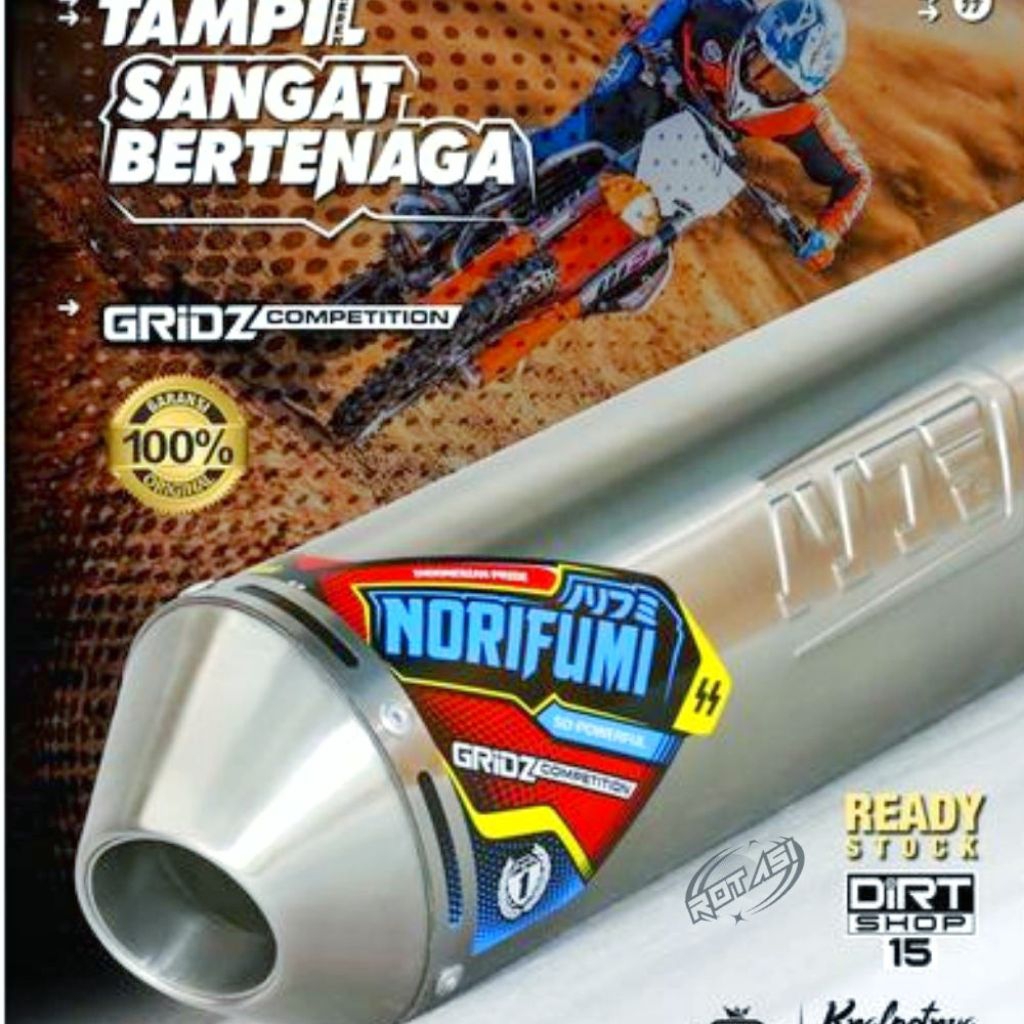 Knalpot Norifumi GRIDZ Full Kompetisi/Bore Up dan Standard PNP Full Stainless KLX 140/150 CRF 150L W