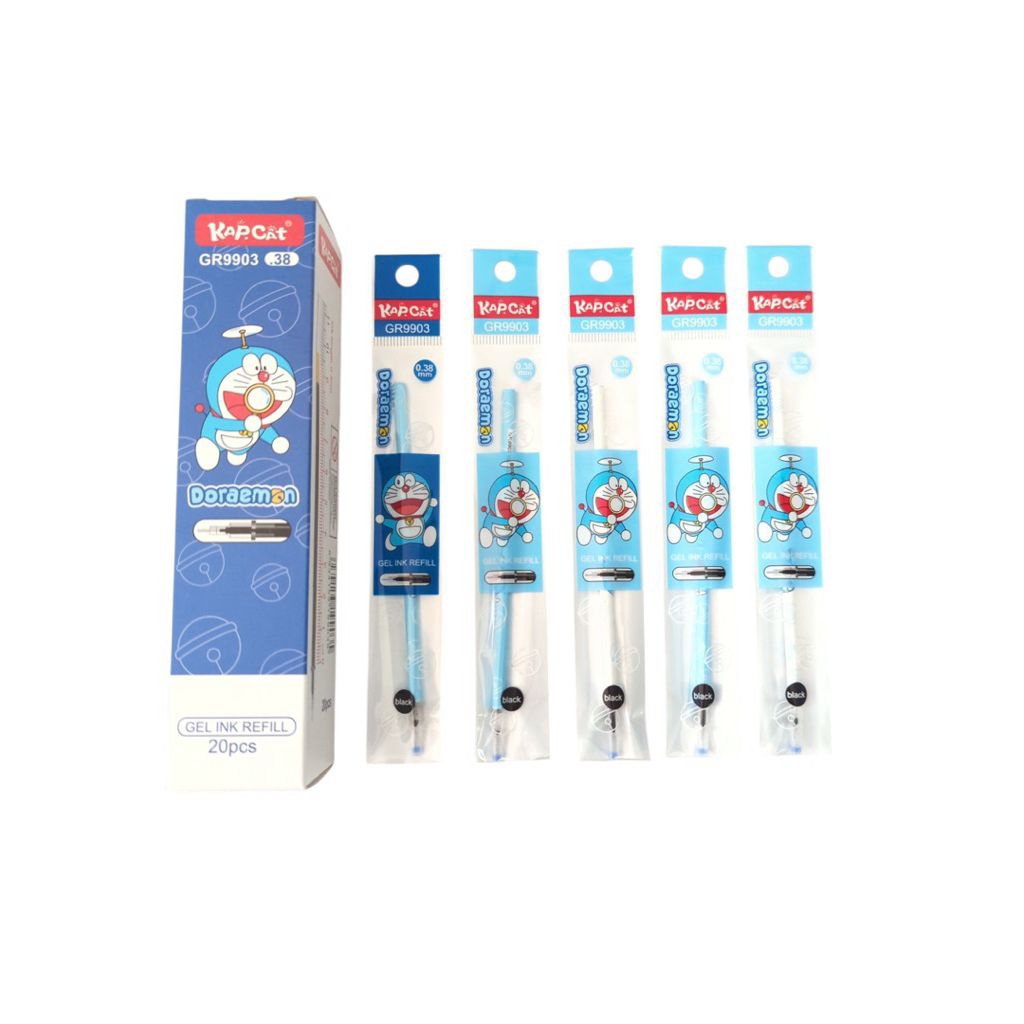 

Refil pulpen Gel 0.38mm karakter Doraemon Hello Kitty Spiderman - Tinta hitam isi 20 pcs/ Box