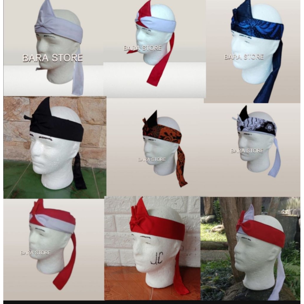 Ikat kepala Sunda praktis - ikat Sunda tradisional -Blangkon motif dan polos -udeng totopang