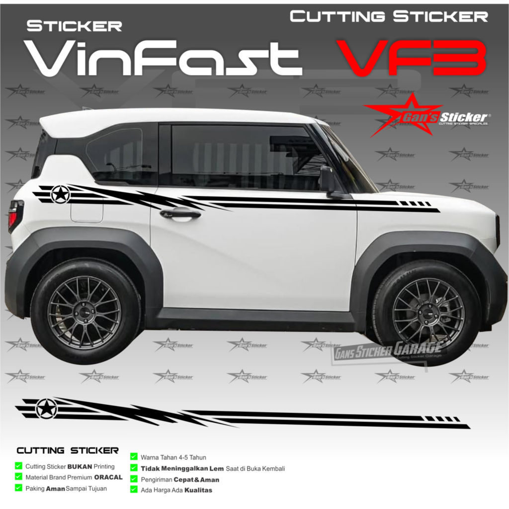 Sticker Variasi Vinfast Vf3 Sticker Custom Vinfast Vf3