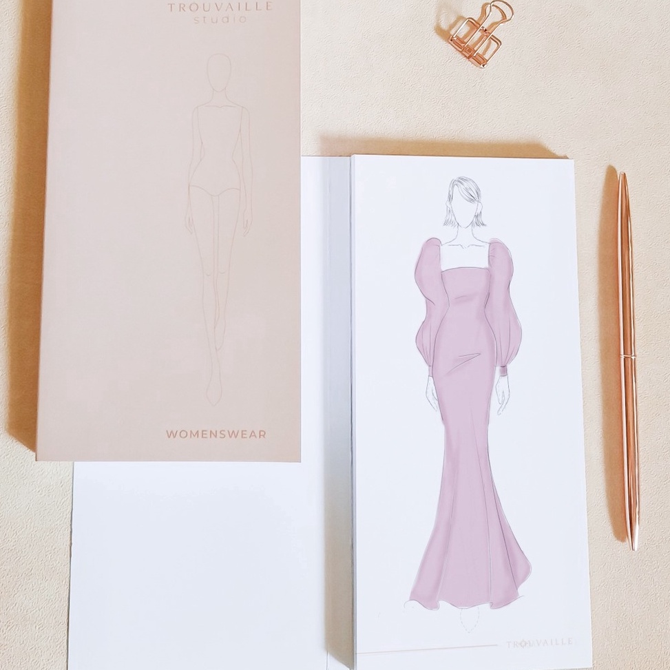 

KODE O58P Artopia Sketchbook Fashion Desain by TROUVAILLE STUDIO Sketch book for Designer Design Buku Sketsa Womenswear Men Kids Desainer