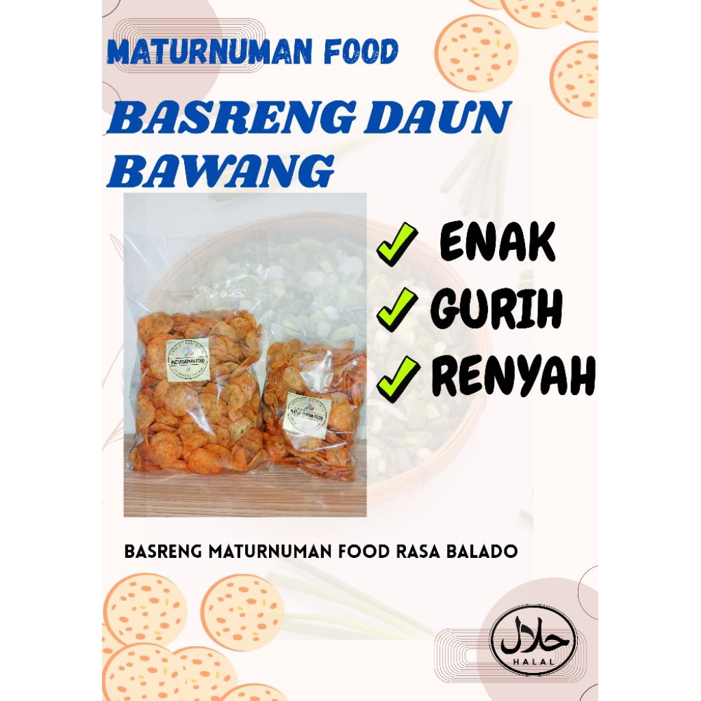 

250gr BASRENG DAUN BAWANG BALADO by MATURNUMAN FOOD