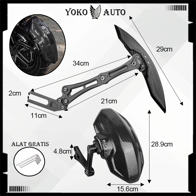 MudGuard Belakang Motor Universal/ MudGuard Motor mudguard carbon CNC universal mud guard penahan