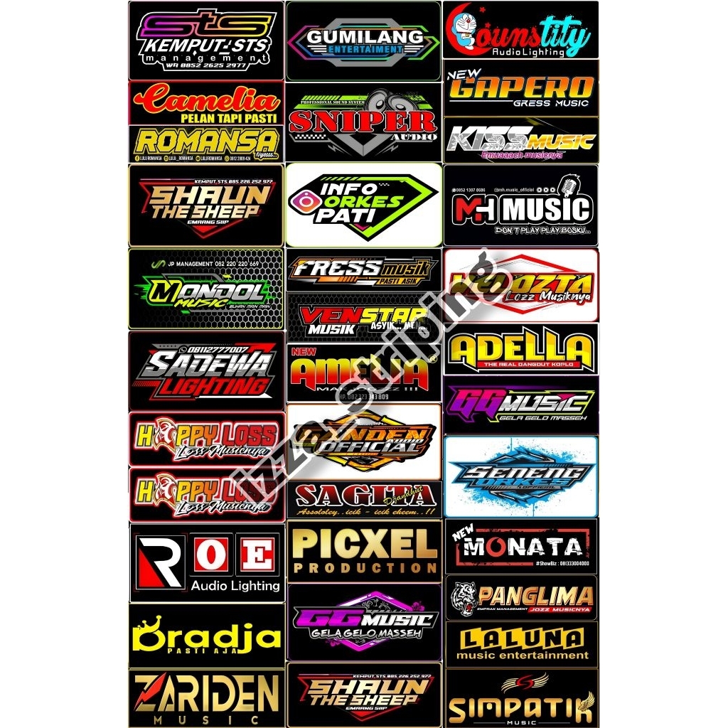 

STIKER ORKES DANGDUT 1 LEMBAR ISI 34 PCS BAHAN ANTI AIR(VYNIL)