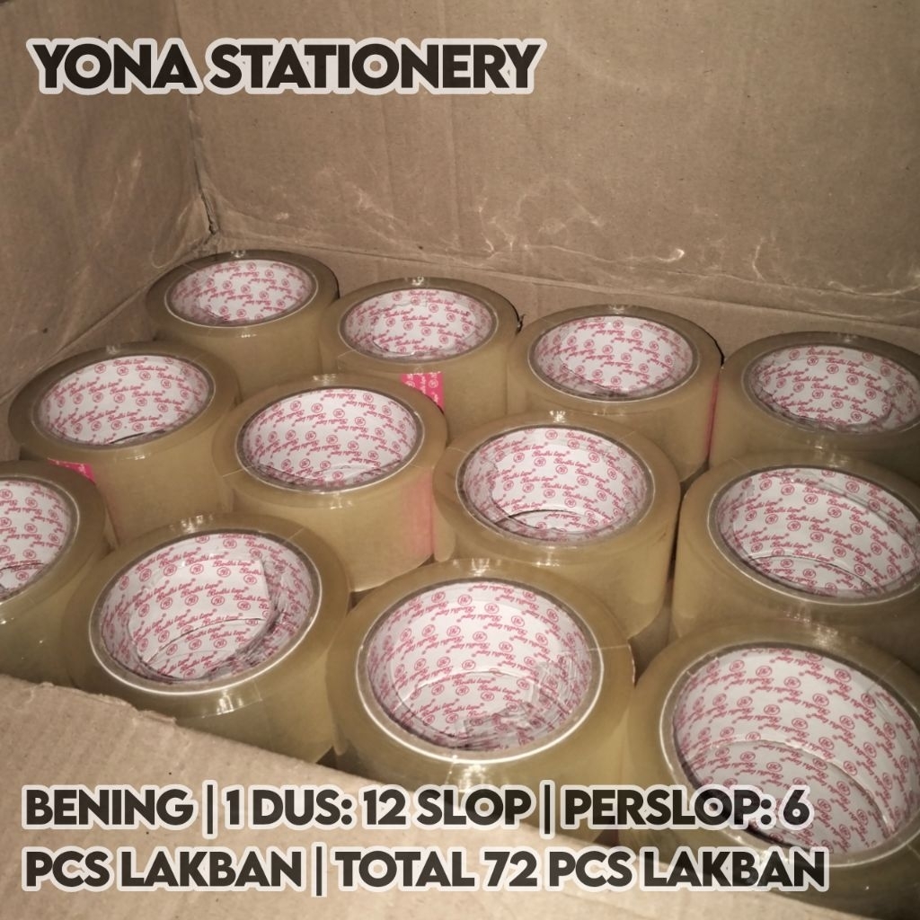 

Lakban Bodhi Tape 2 Inch Bening & Coklat Tebal (48mm x 90 yard) | 1 Dus: 12 Slop | 1 Slop: 6 Pcs | Total: 72 Pcs Lakban | Per-dus