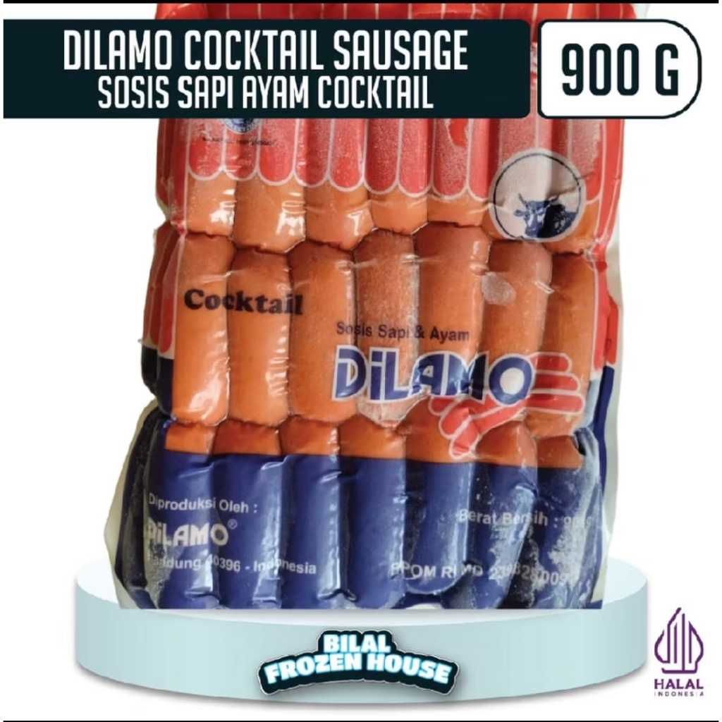 

Dilamo Sosis Beef Cocktail Sausage Merah - Sosis Sapi & Ayam - 500gr - 900gr
