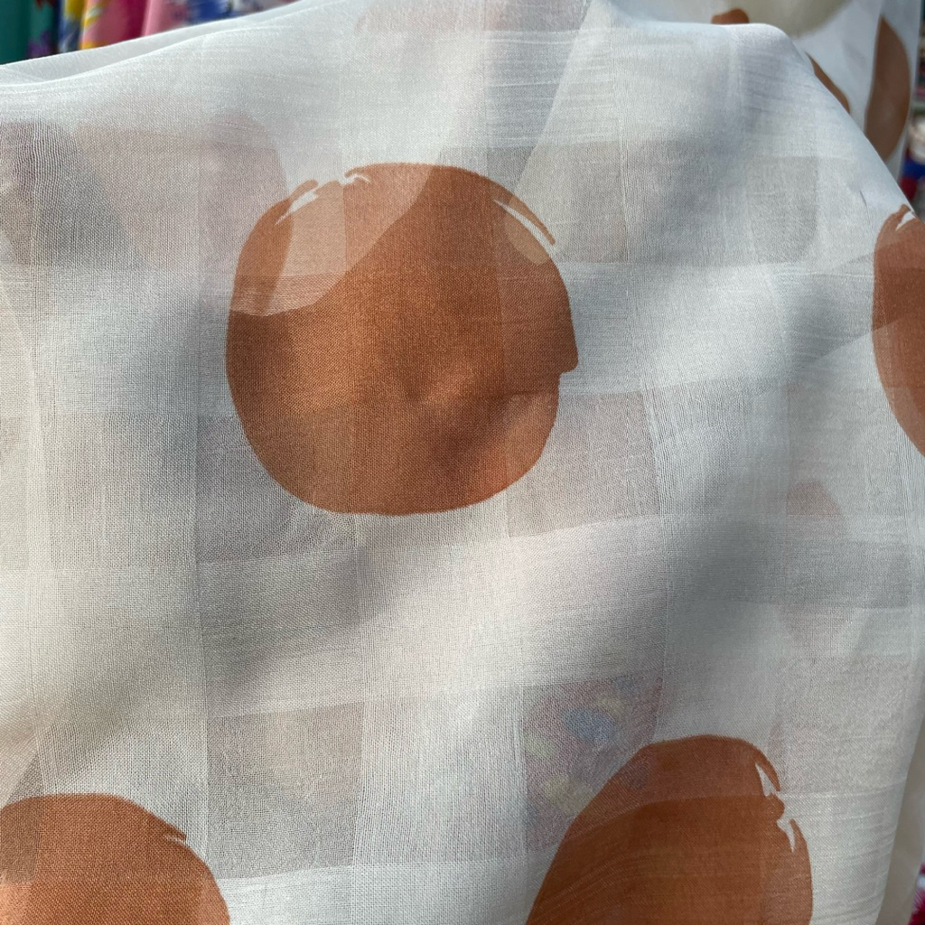 kain sifon sutra dobby - kain sifon sutra motif polkadot premium - ukuran 2,5cm pj