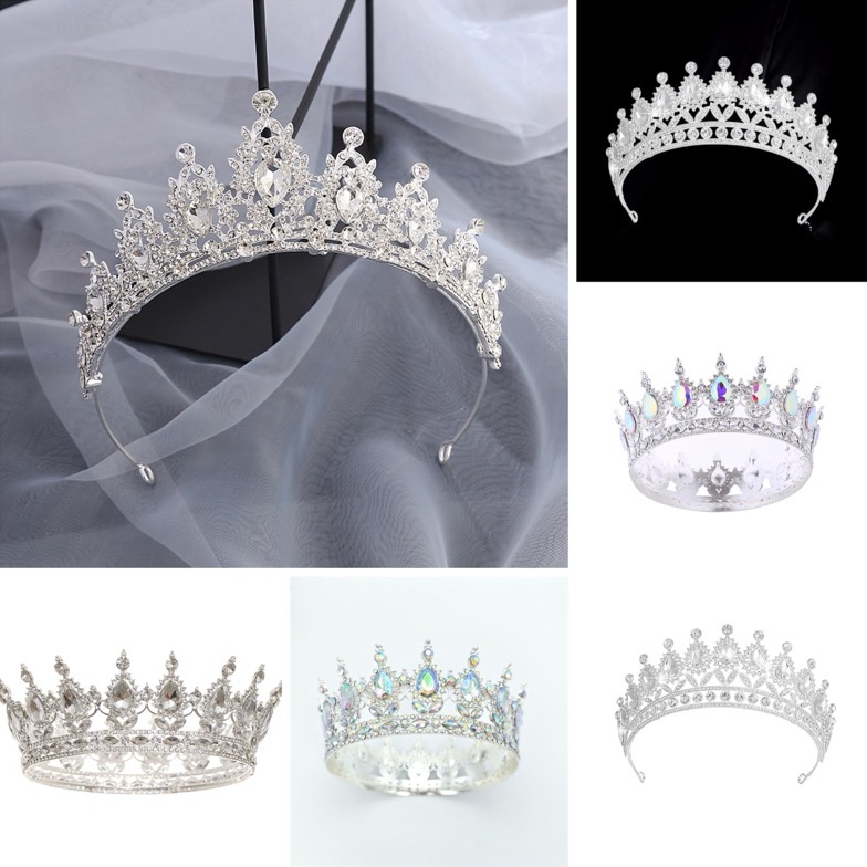 KODE E37Y BISA HIJAB CROWN Bridal MAHKOTA TIARA PRINCESS PREMIUM KRISTAL BERLIAN  MAHKOTA BLINGBLING