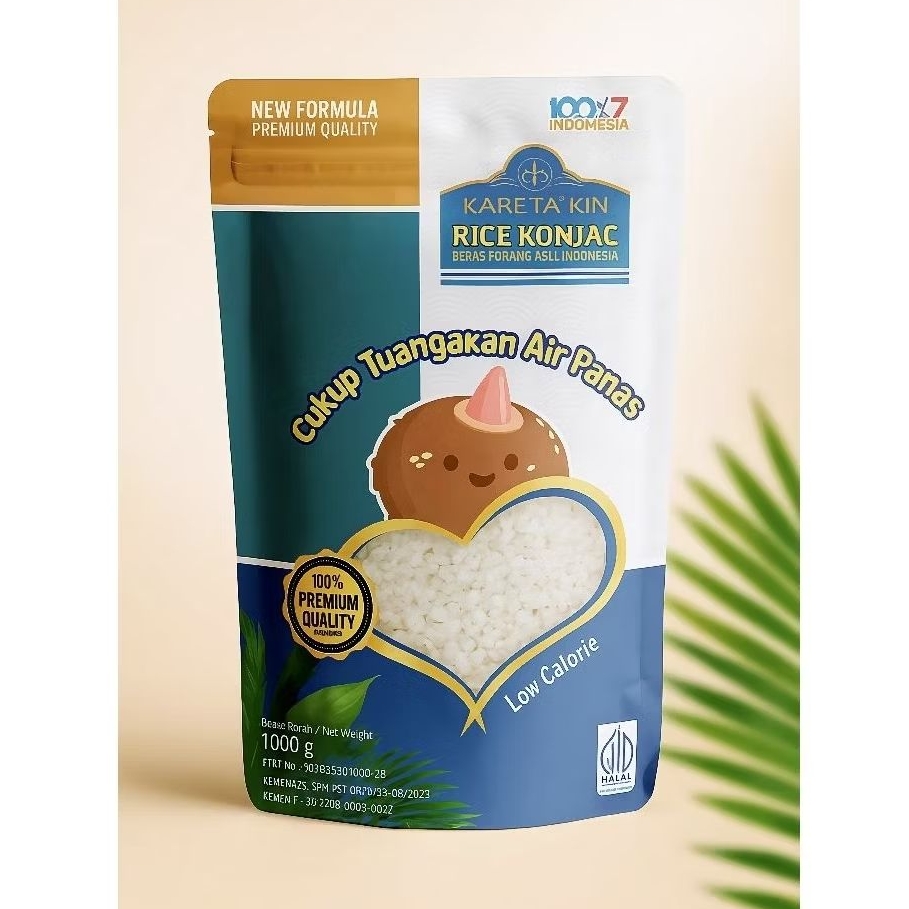 

KARETA'KIN New Formula Beras Porang 1 KG – Shirataki/Konjac Rice Nasi Diet Rendah Kalori