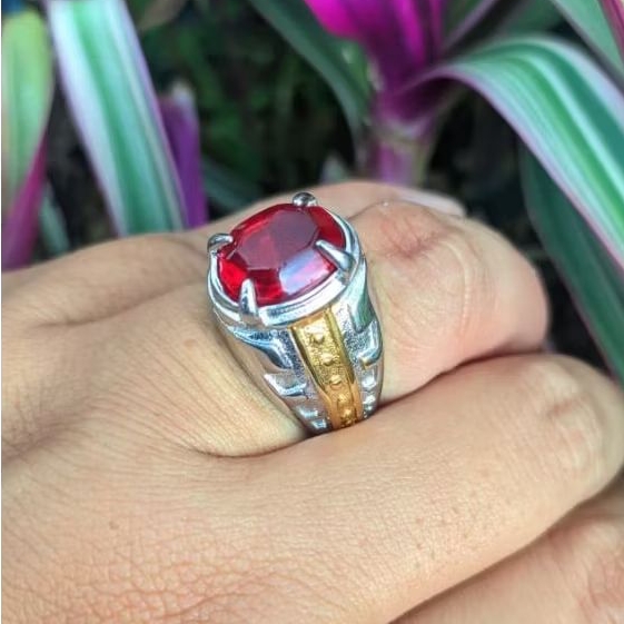 Cincin Batu Diamond China Merah Siam