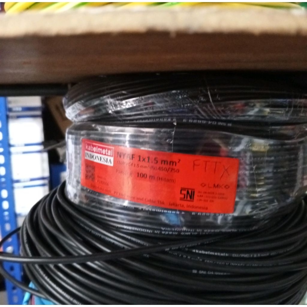 Nyaf kabel listrik isi 1 serabut / kabel power / wriring / 0,75 / 1,5 / 2,5 / 4 / 6 / 10 / 16mm merk