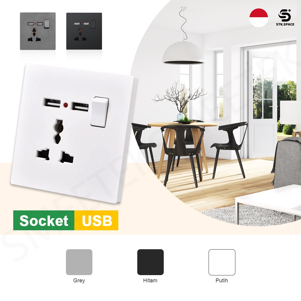 STK Colokan usb stop kontak Stop kontak tanam Stop kontak saklar Stop kontak switch Stop kontak ac
