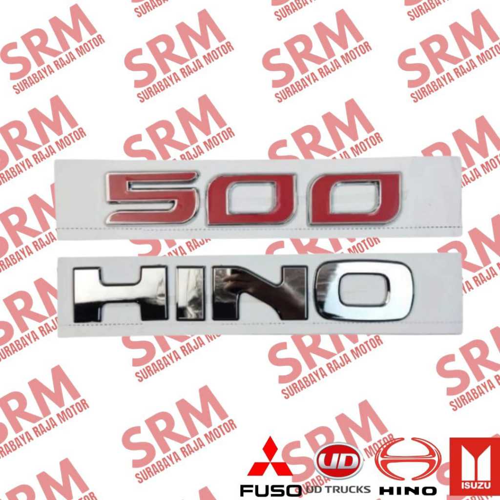 Emblem Logo HINO 500 Timbul/Emblem tulisan HINO 500/Emblem Tulisan HINO 500