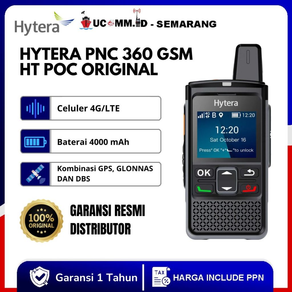 HYTERA Pnc 360 POC Ht Poc Hytera PNC 360 PNC360 4G Wifi LTE GPS Original Garansi