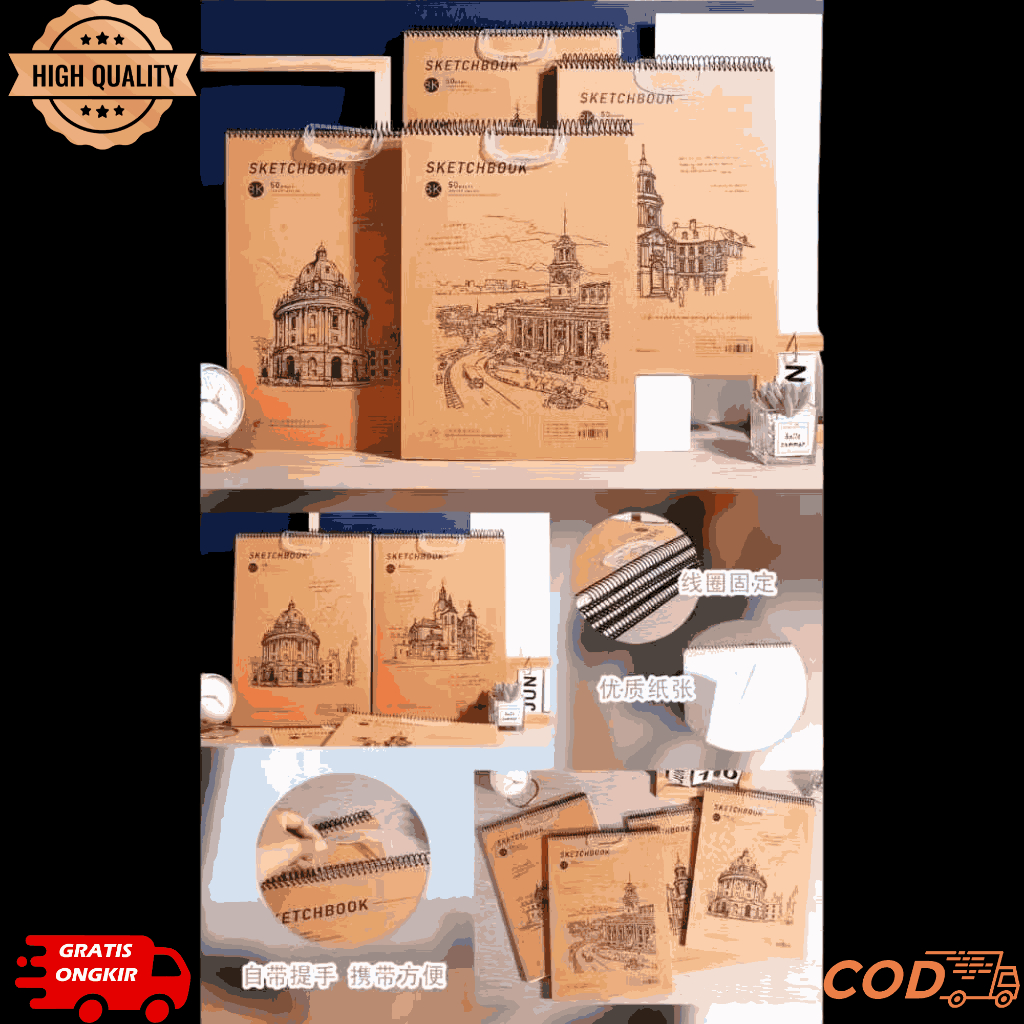 

Sketchbook Spiral A5/A4 – Craft Cover | Buku Sketsa Halus & Tebal Jilid Spiral