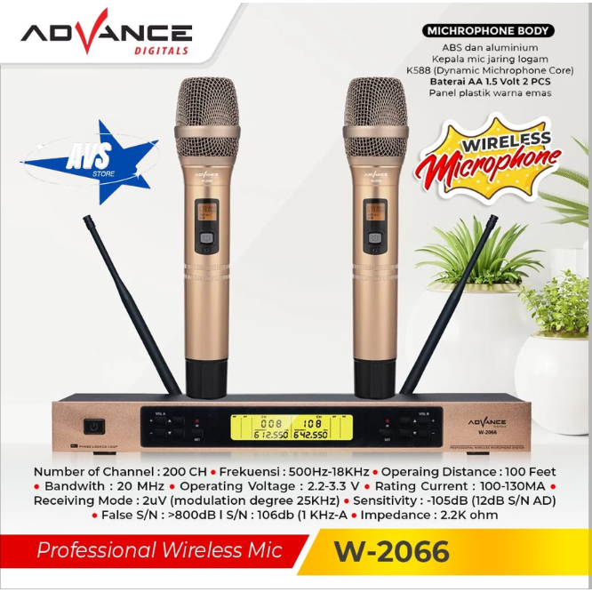 ADVANCE WIRELESS MICROPHONE W 2066