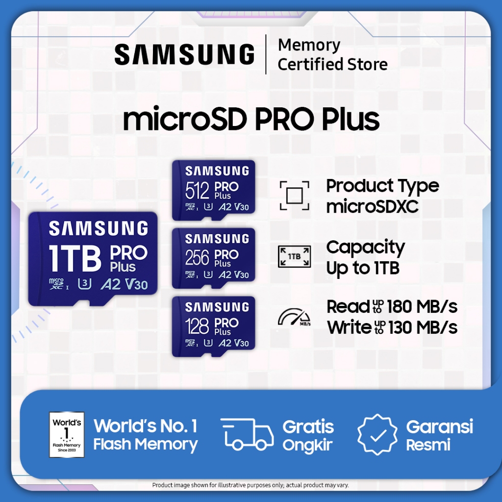 Samsung microSD PRO Plus UHS-I - microSDXC - 128GB / 256GB / 512GB / 1TB