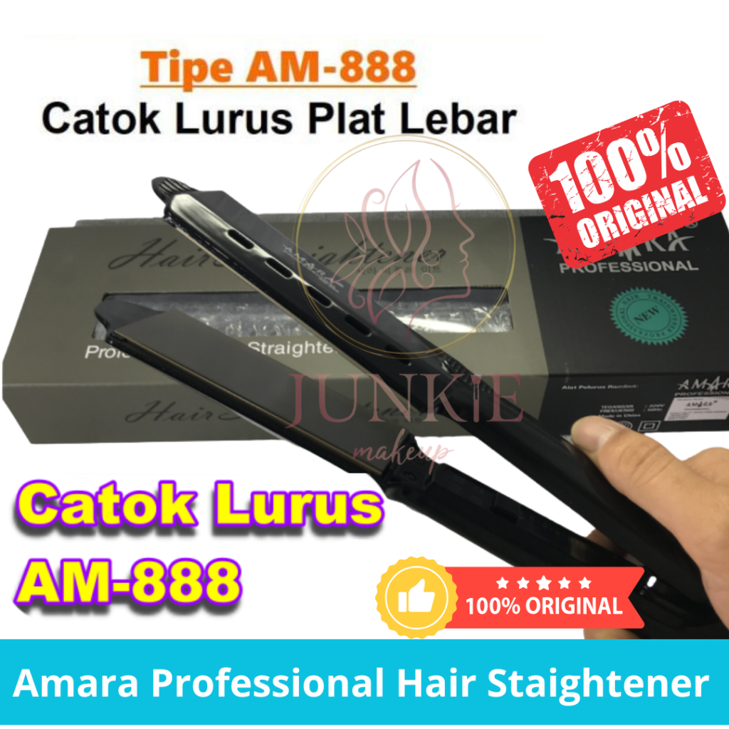 AMARA / AM- 888 / Catok Rambut Lurus Tahan Lama / Catokan Rambut Plat Lebar / Catokan Amara