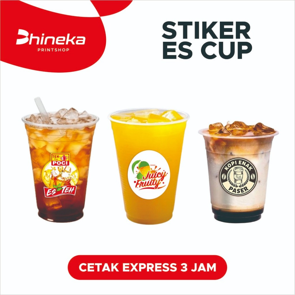 

Cetak stiker es teh/es cup/label minuman/ murah cepat