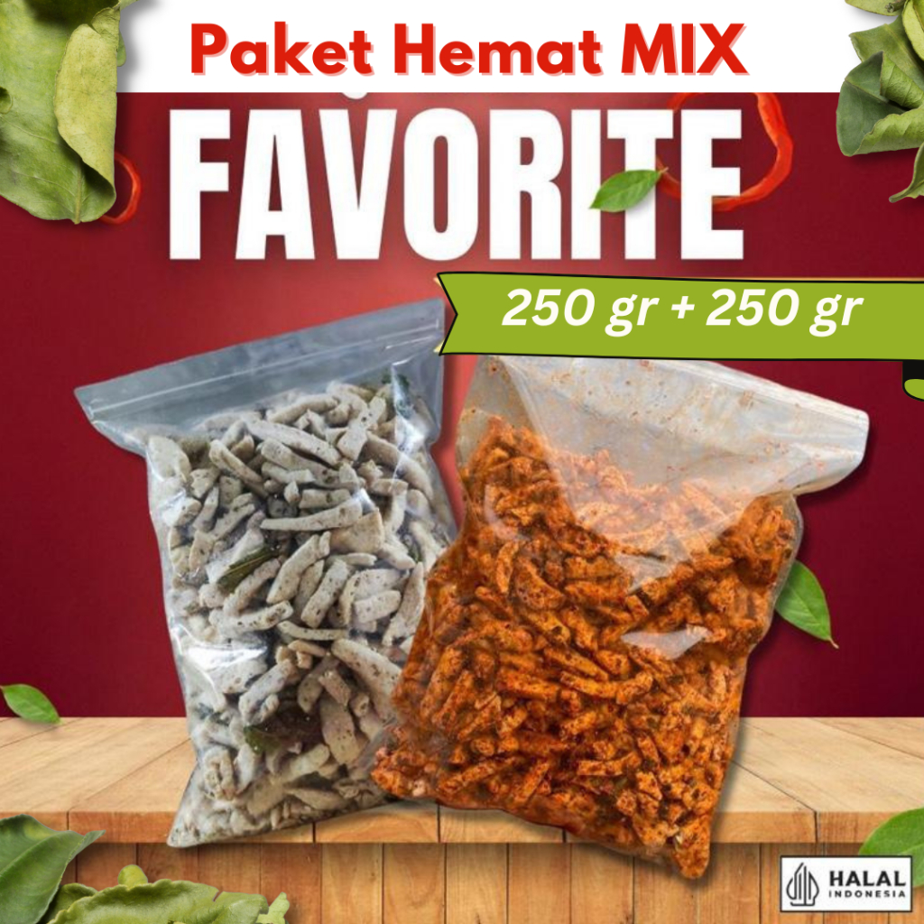 

Paket Bundling Hemat Cemilan Basreng Pedas Daun Jeruk Cikruh Rendang Samarinda Kalimantan MIX 500 gr