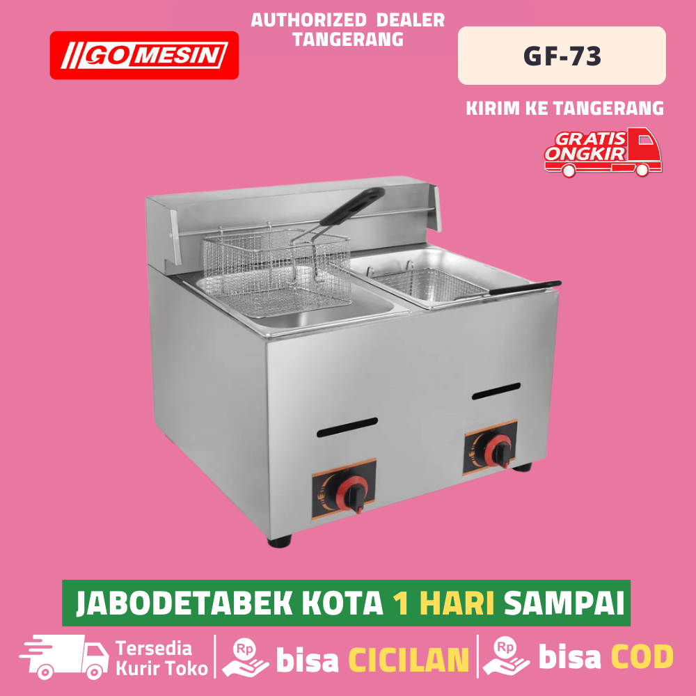 Deep Fryer Gas Gomesin GF-73 Gas Deep Fryer 2 Tank Garansi Resmi