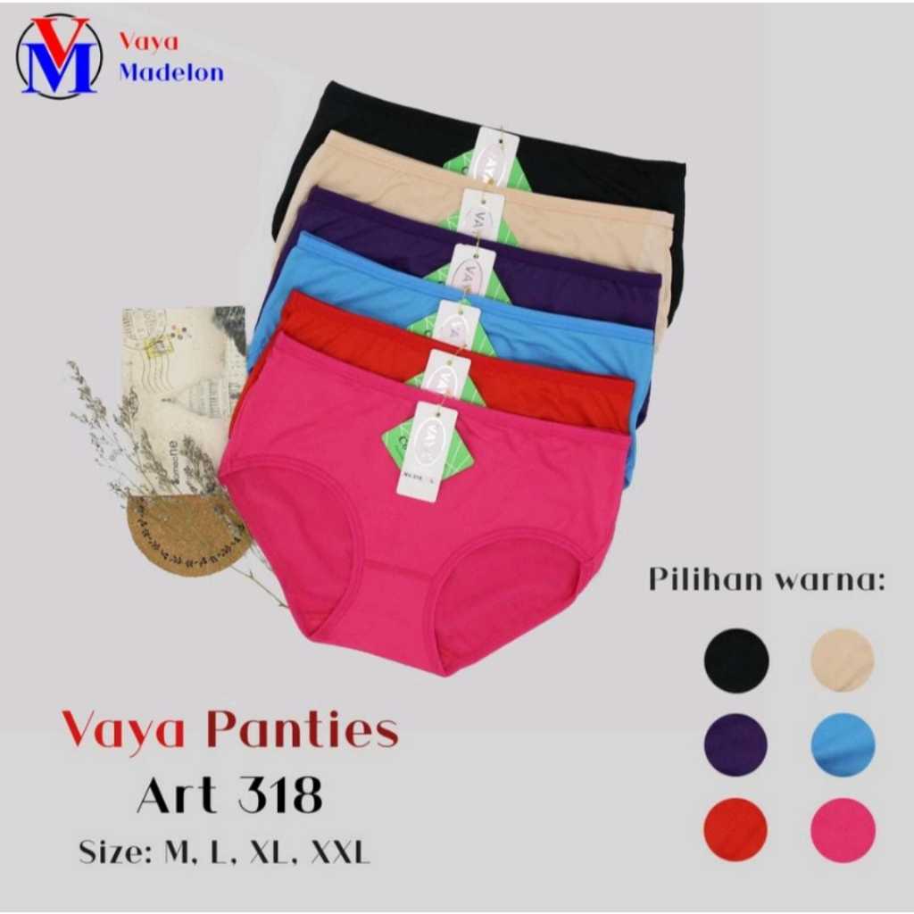 PROMO CUCI GUDANG  Celana Dalam Wanita VAYA 318 CD Panties Multi Warna Gonjreng Ukuran M-L-XL-XXL
