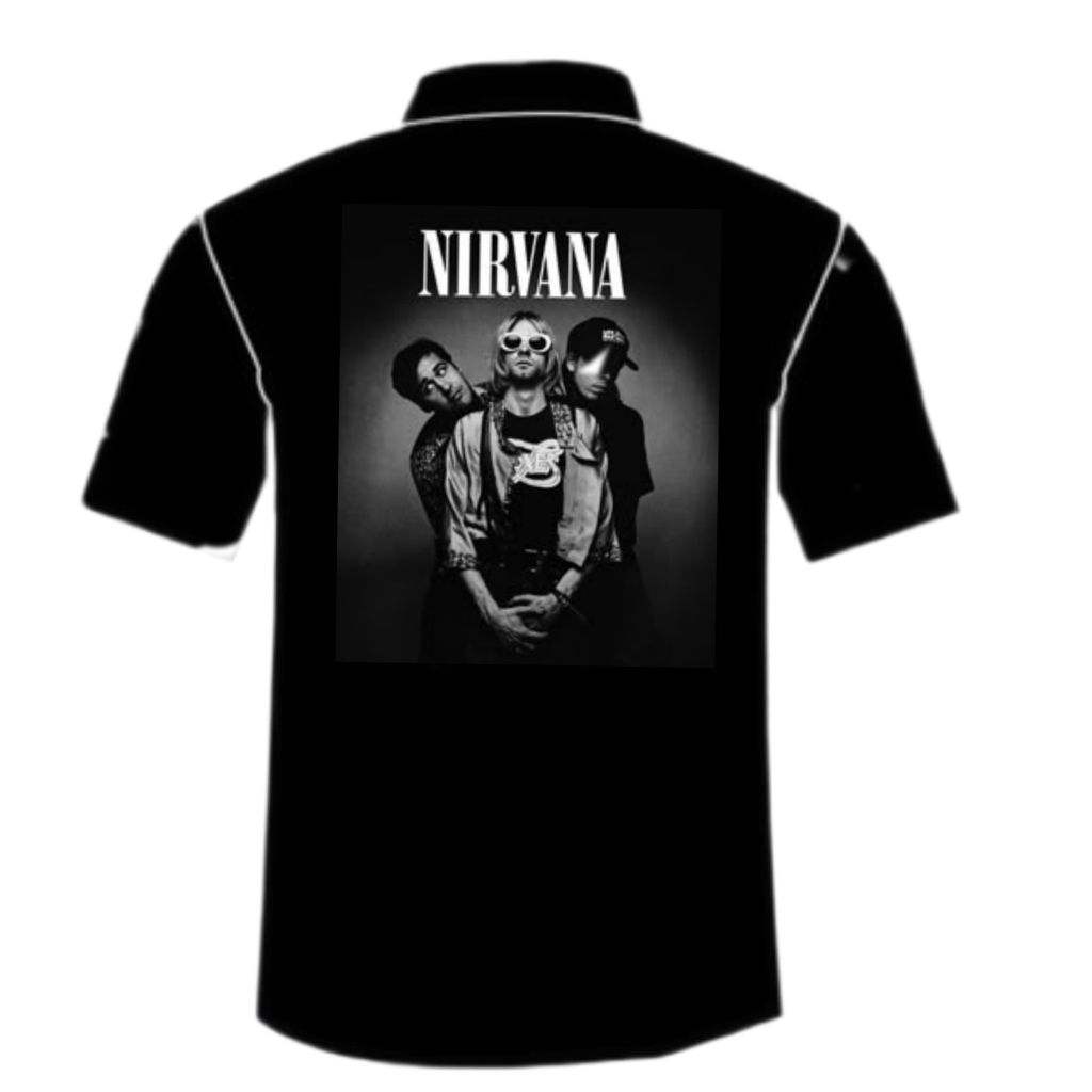 Nirvana kurt cobain kemeja WORKSHIRT black