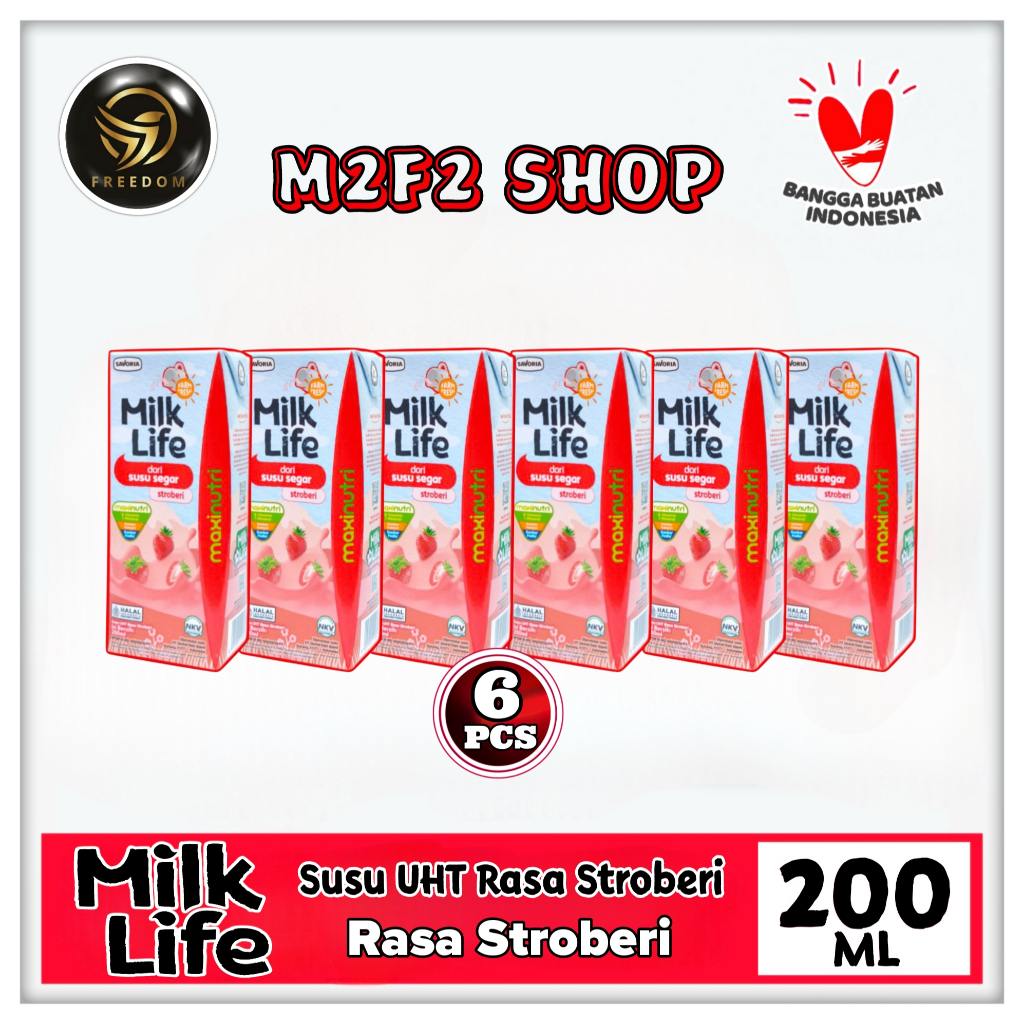 

Milk Life Susu Segar Rasa Stroberi Kotak UHT | Strawberry - 200 ml (Kemasan 6 Pcs)