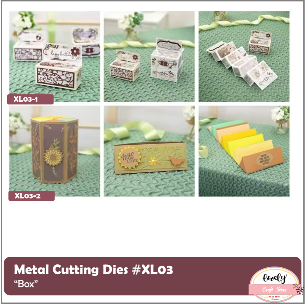 

LovelyCraftStore | Metal Cutting Dies #XL03 "Box" - Cetak Stencil Metal seri Scrapbook Album Page cetakan stensil untuk mahar scrapbook, journal, diy