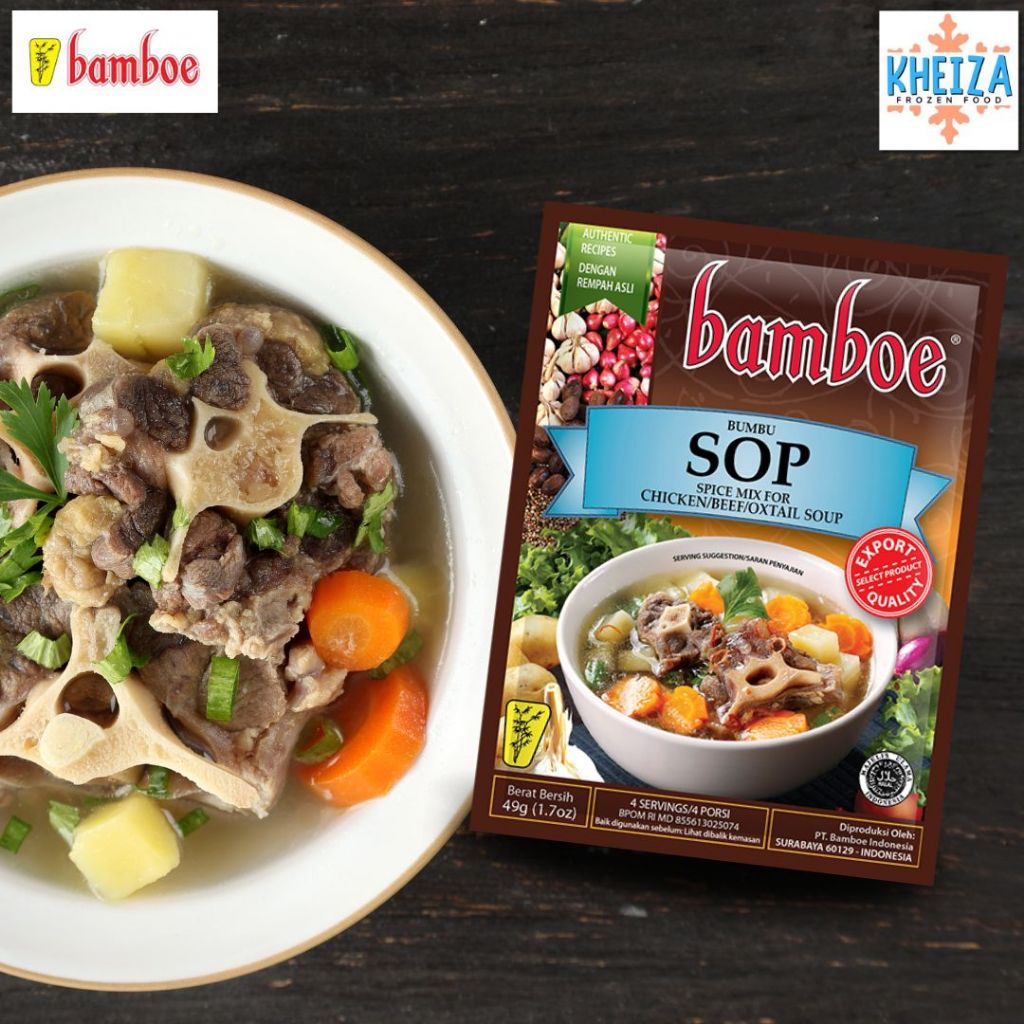 

BAMBOE Export Bumbu SOP Buntut Instant 50g - Kheiza Frozen