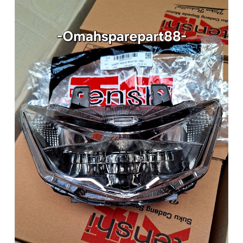 reflektor depan lampu depan beat 2020 + led tenshi