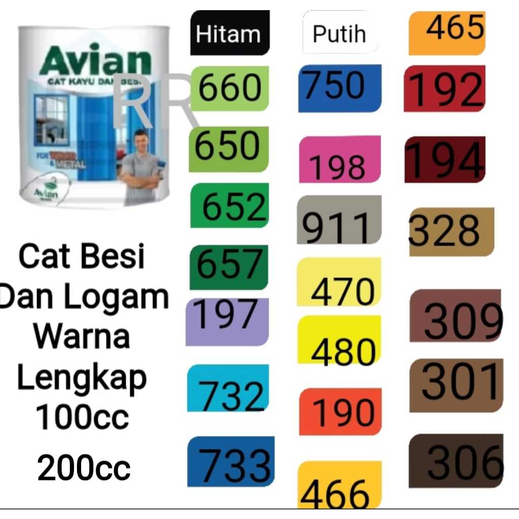 

Avian Cat Besi dan Logam Warna Lengkap 200cc