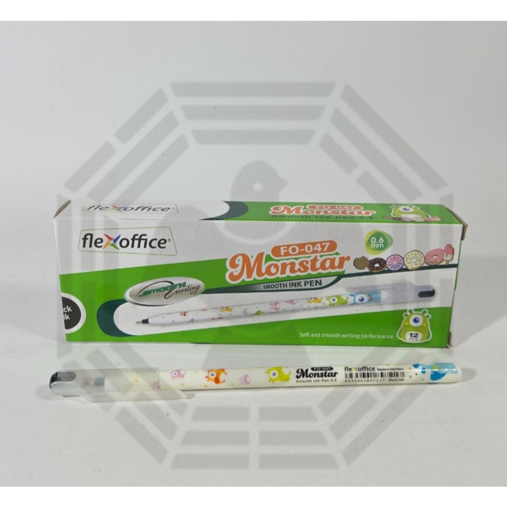 

Pulpen Flexoffice Monstar| 0.6 mm | Smooth Ink | 1 Box Isi 12 pcs