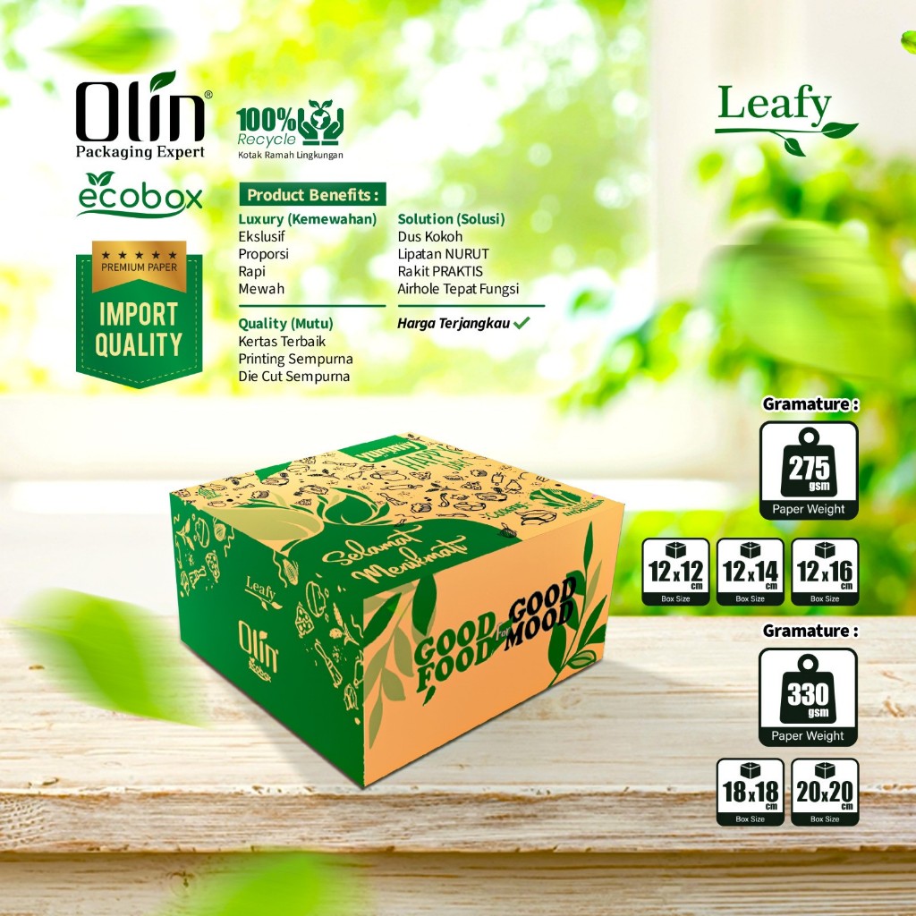 

SNACK BOX OLIN LEAFY (TERSEDIA SEMUA UKURAN)