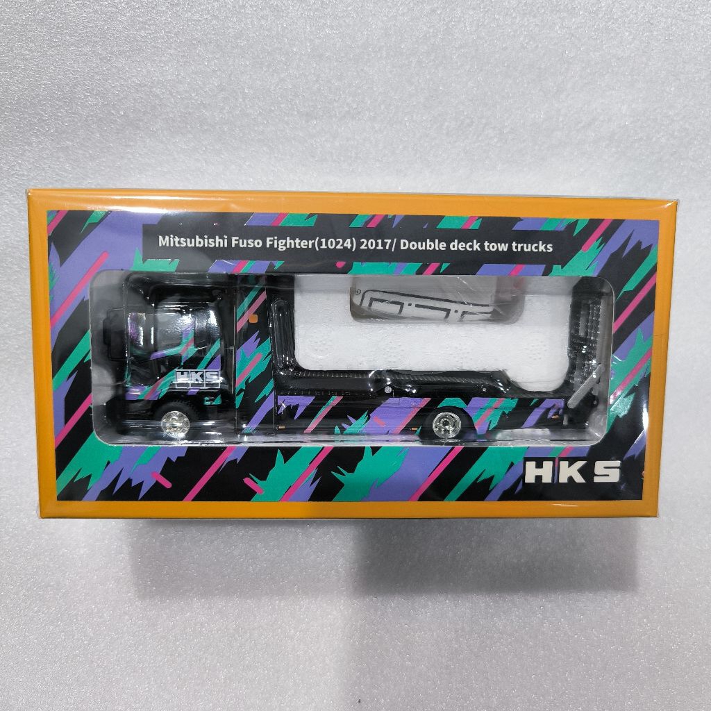 GCD 1/64 MITSUBISHI FUSO FIGHTER DOUBLE DECK TOW TRUCKS HKS