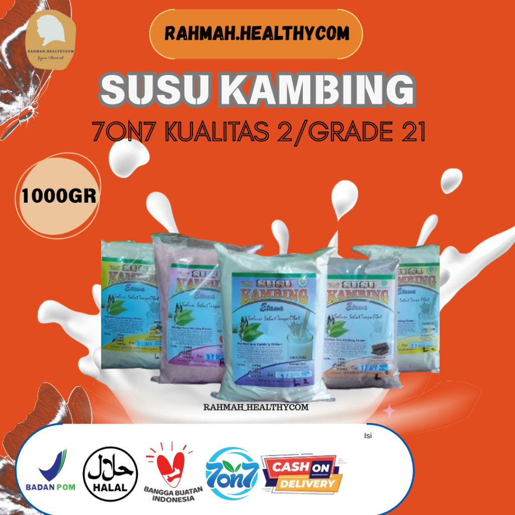 

Susu Kambing Etawa 7on7 Kualiatas 2 (1KG) | Merek Seven On Seven