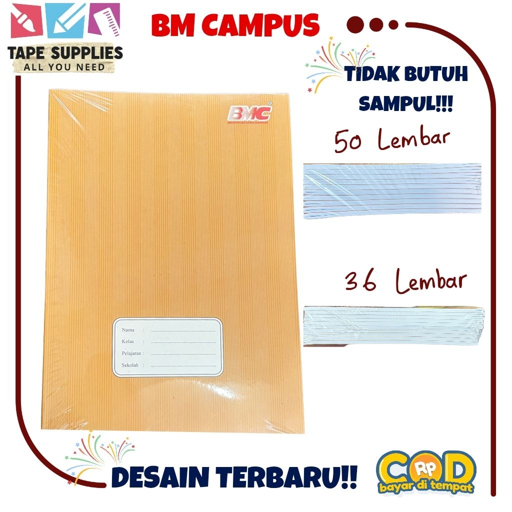 

Sy (10 pcs) DESAIN TERBARU!!! Buku Tulis BMC Kampus 36/50 Lembar / BUKU SEKOLAH (READY COD!!!)