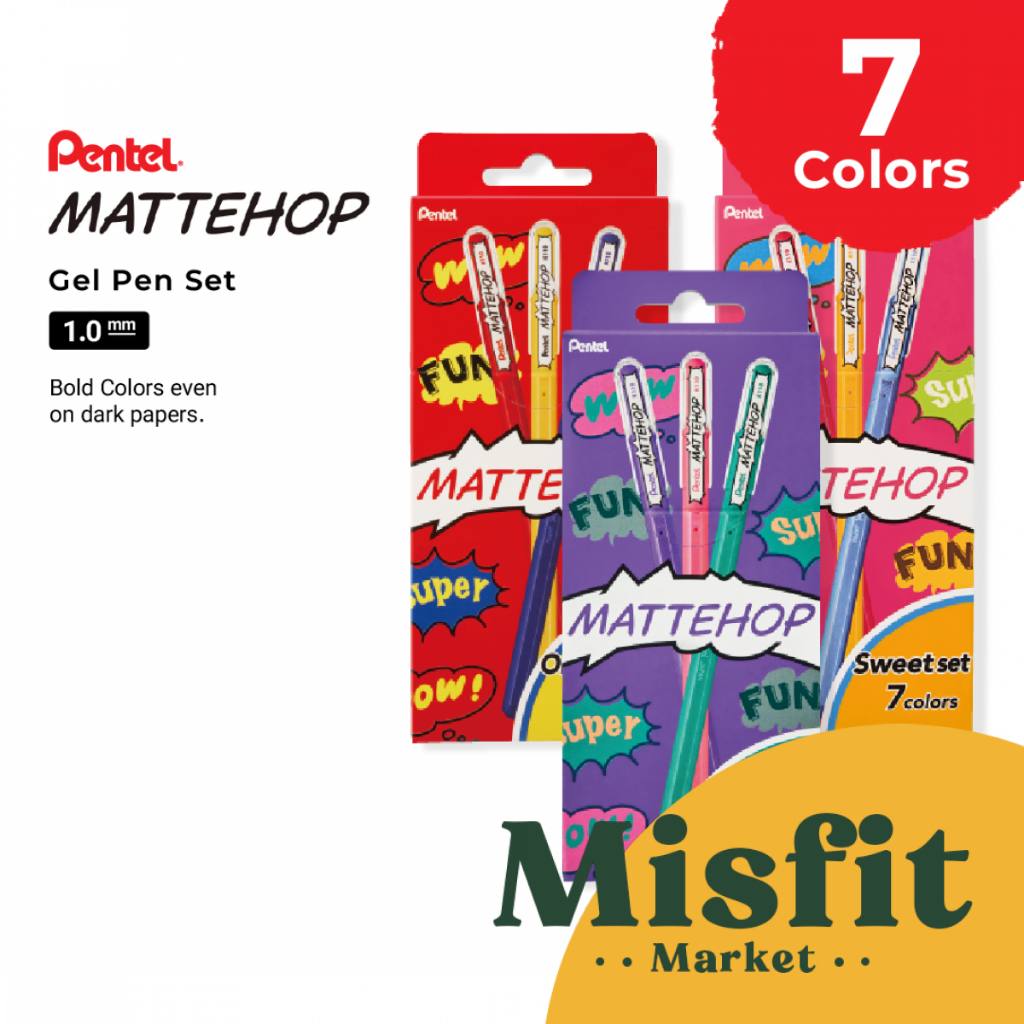 

Pentel Mattehop Gel Pen Set 1.0 mm Pulpen Warna Warni Vivid Pekat Decor Craft Mewarnai
