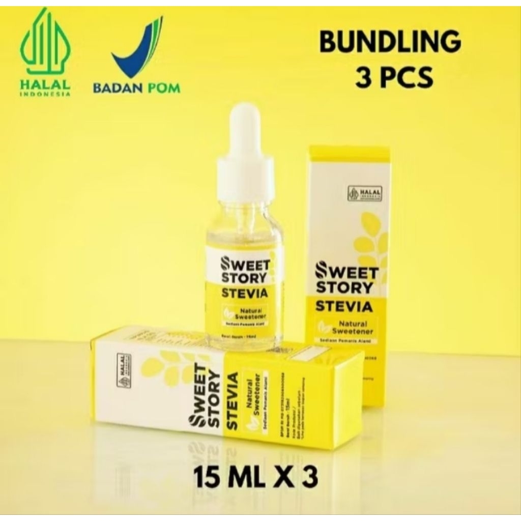 

bundling 3 pcs sweet story stevia cair pemanis alami pengganti gula 0 kalori