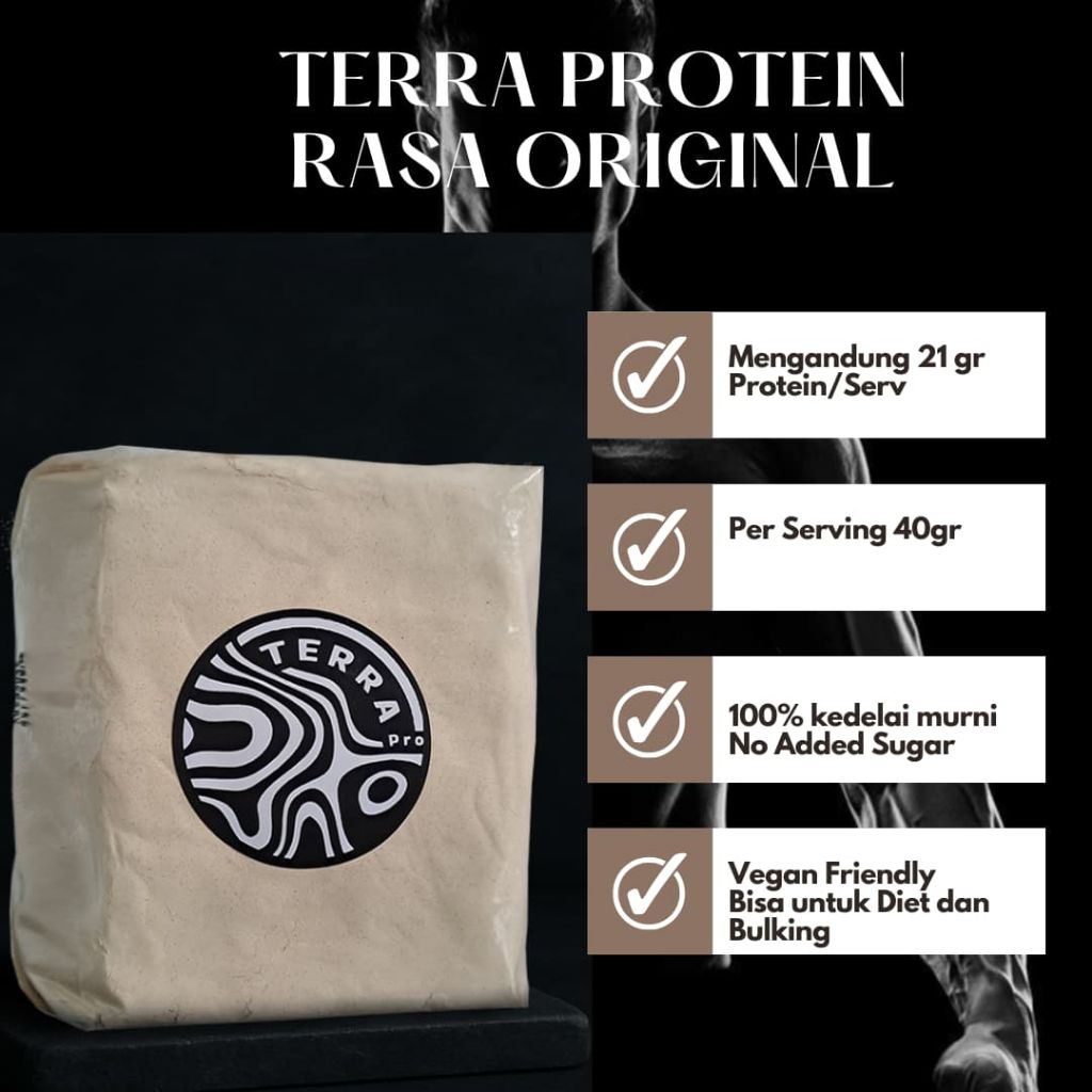 

Terra Protein - Susu Kedelai Bubuk Original 1000 gr| Rendah Lemak,Cocok Untuk Diet,Bulking & Pemula Fitness