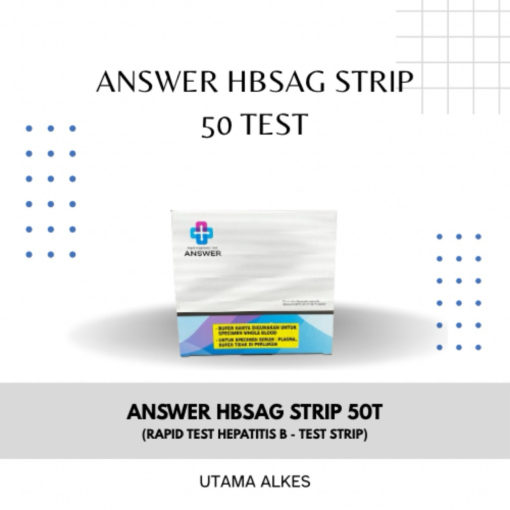 HBSAG Strip / Test Hepatitis B / Alat Tes Hepatitis B Strip ANSWER Test Hepatitis B Hbsag Strip isi 
