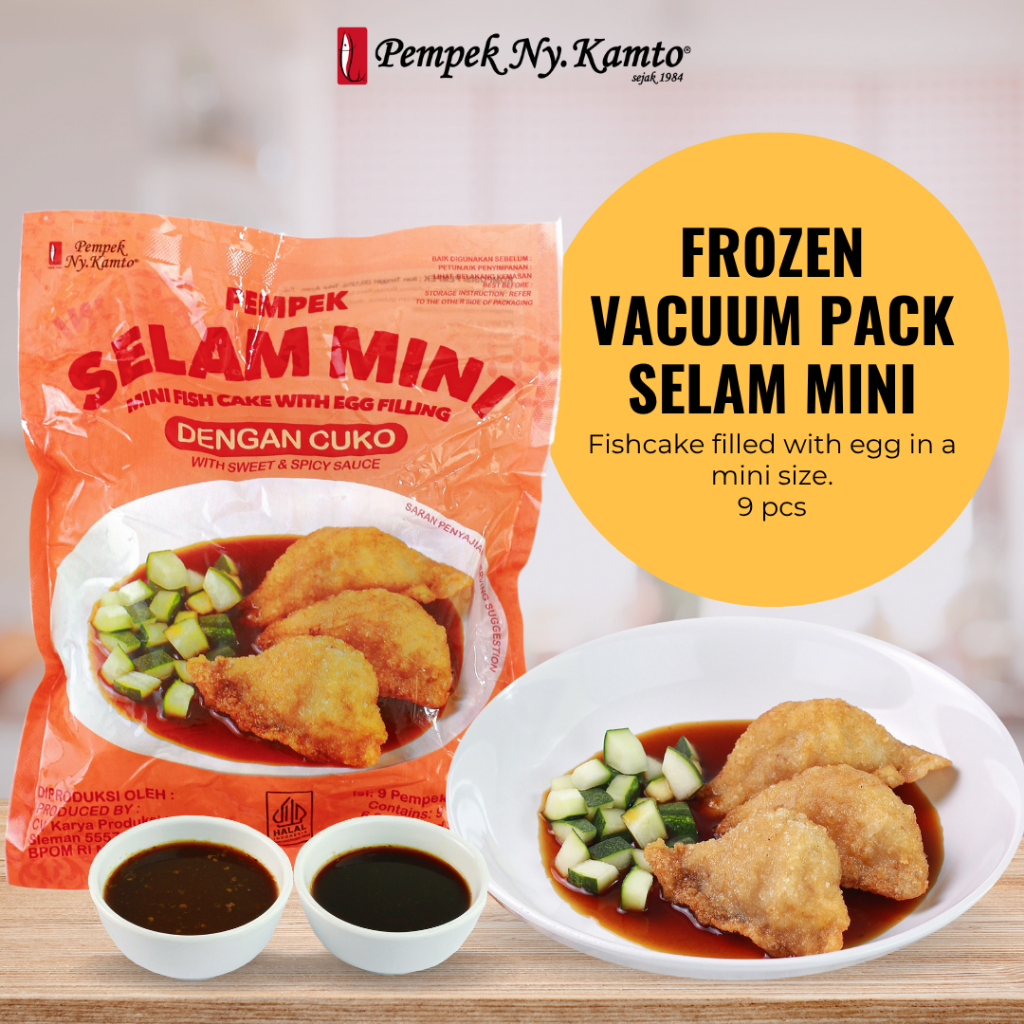 

Pempek Ny. Kamto Frozen Kapal Selam Mini Isi 9 pcs dengan Cuko