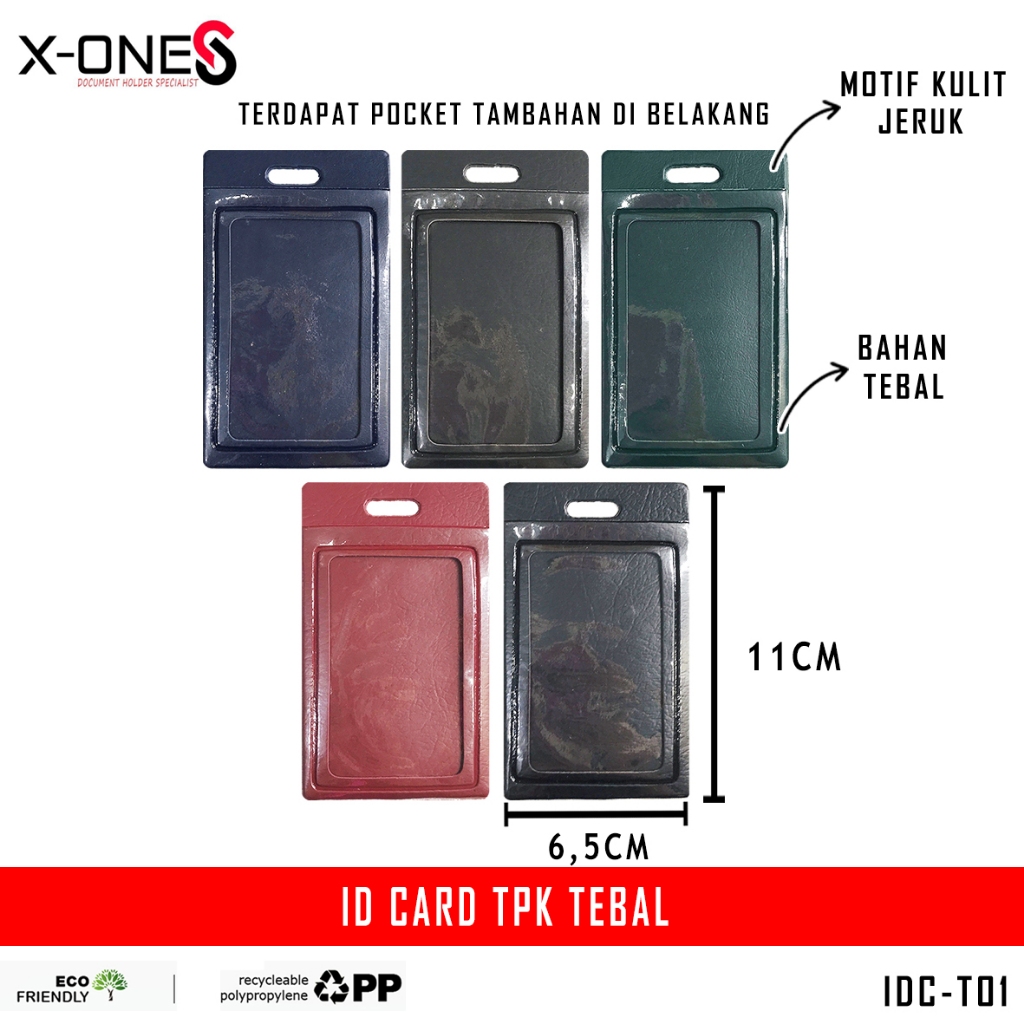 

X-ONE ID CARD KULIT PVC DOUBLE POKET KUALITAS TEBAL / IDC-T01 (SATUAN)