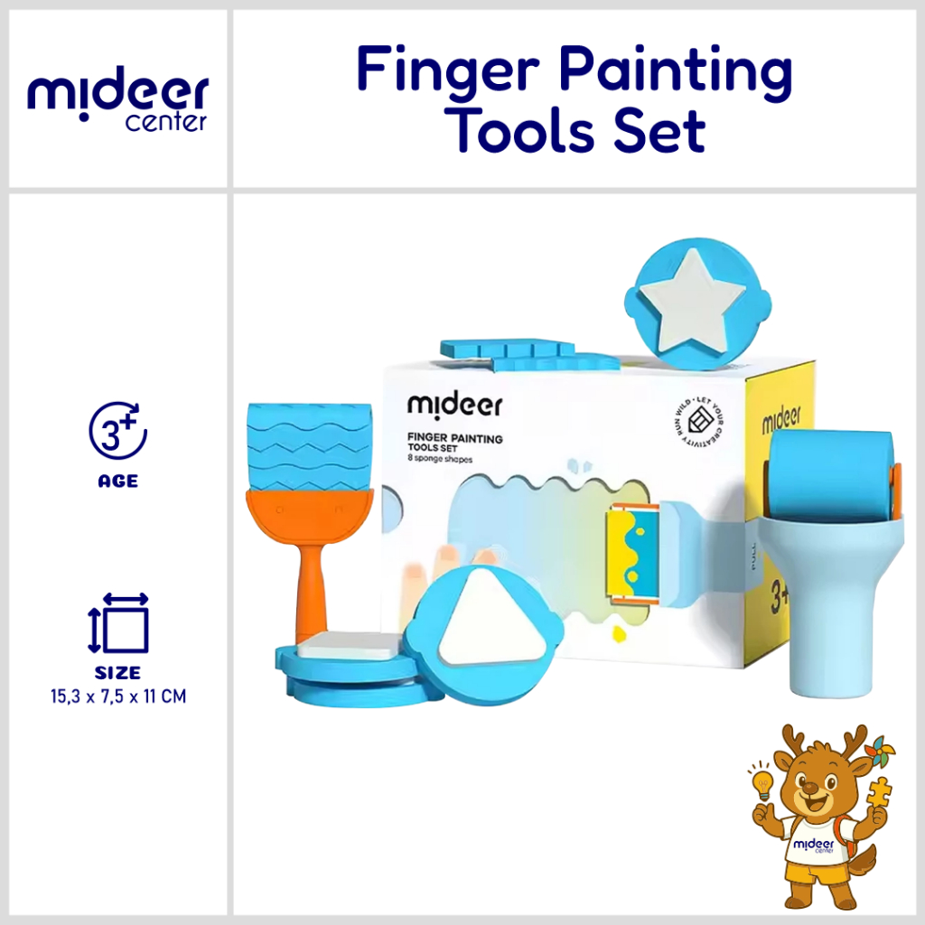 

Mideer Set Kuas & Spons Lukis Anak – Alat Gambar Edukatif | Sponge Stamp, Dot Painting & Brush Roller Seru