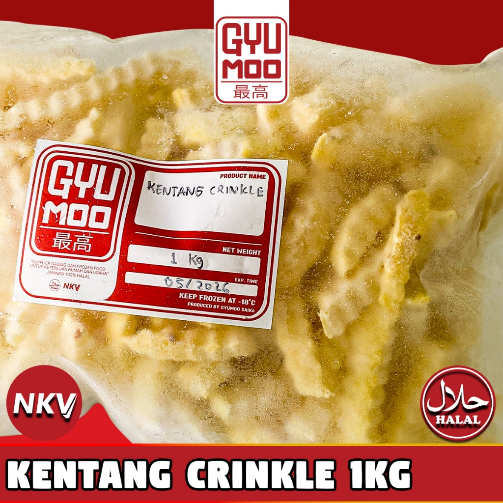 

[GYUMOO SAIKO] Kentang Crinkle Cut - french fried Crinkle Cut 1kg