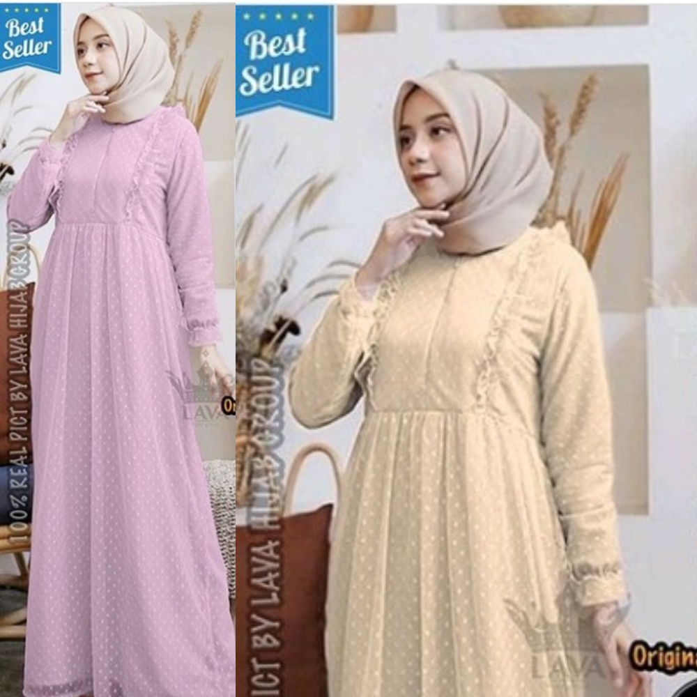 READY JUMBO  XXL BY RAHMABUSANA ZURRA MAXY GAMIS TILE POLKADOT GAMIS BROKAT KONDANGAN REMAJA GAMIS F
