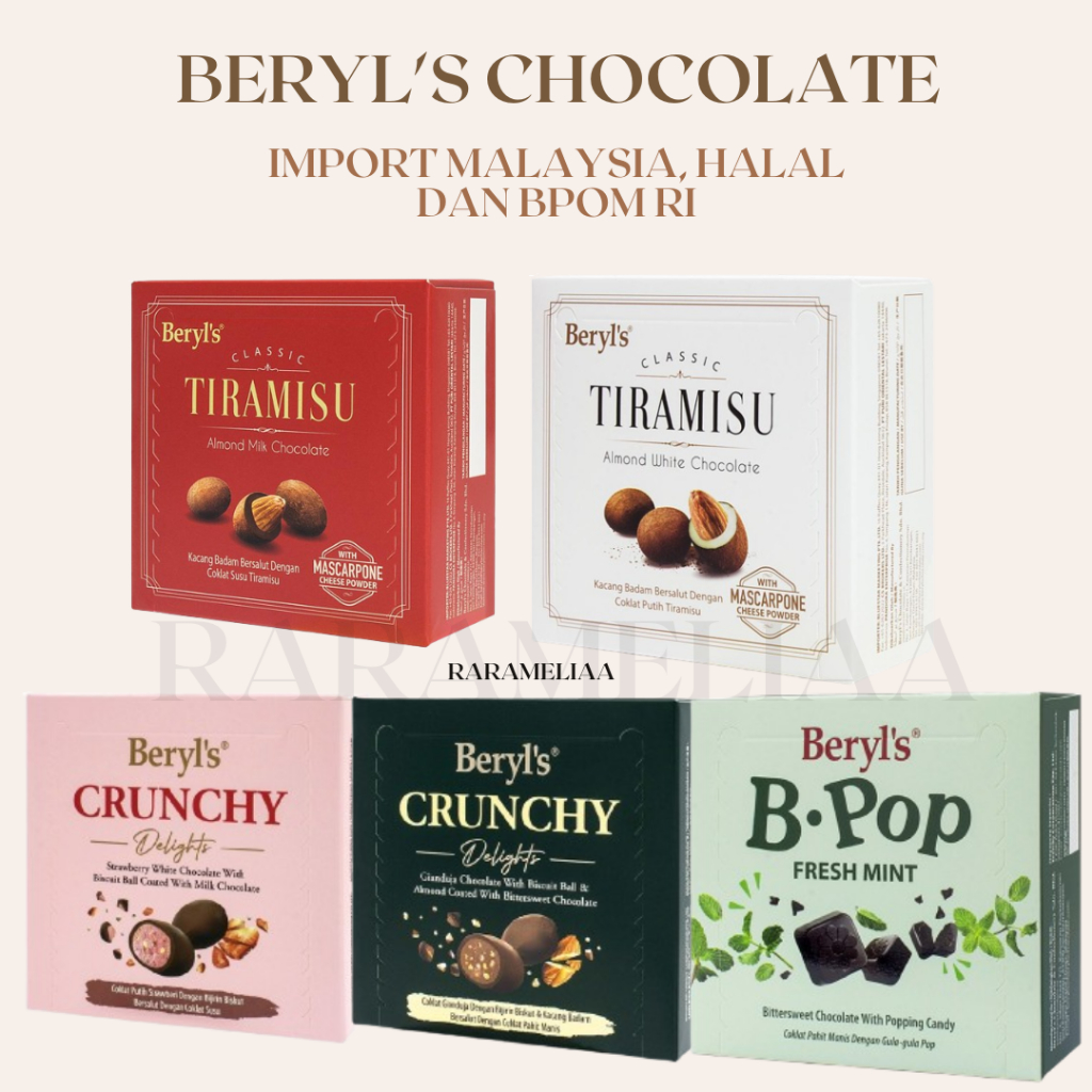 

65gr BERYL'S CHOCOLATE TIRAMISU CRUNCHY B.POP IMPORT OLEH OLEH MALAYSIA KOTAK HALAL HAMPERS LEBARAN coklat cokelat beryls cokelat lebaran